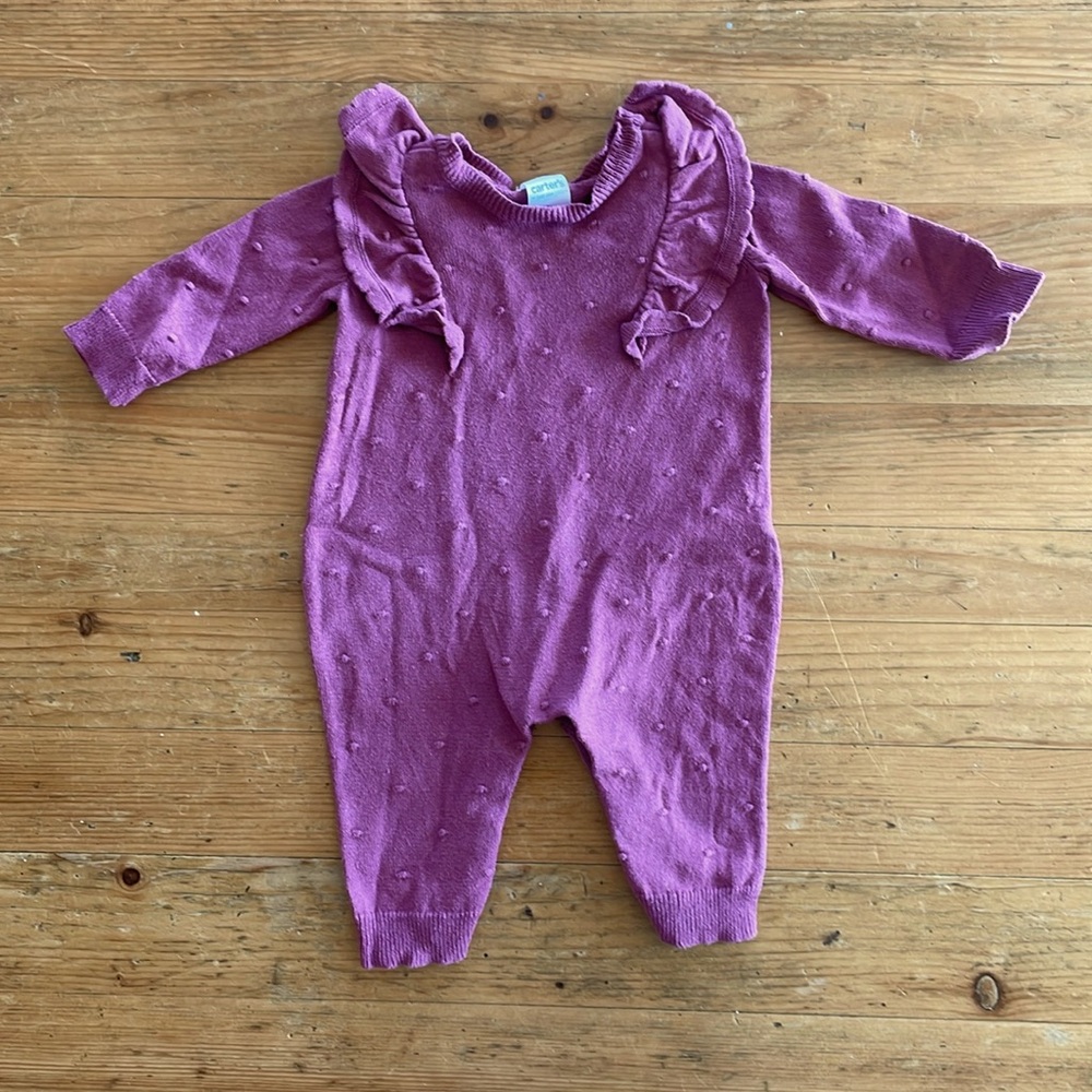 Carter's, Ruffle Dot Long Sleeve Jumpsuit, 3 month